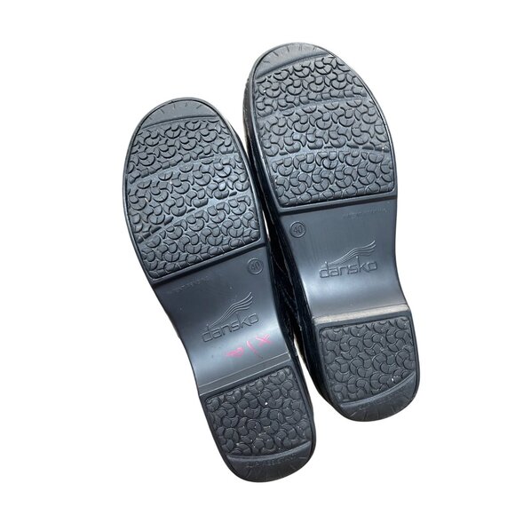 Dansko XP Womens Black Purple Leather casual nursing work clogs Size 40/9 SKU 91 - Picture 5 of 12